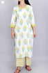 Cotton Kurta Pant Set With Kota Dupatta In Floral Block Print